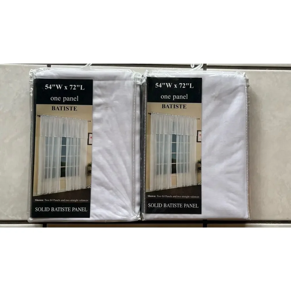 2 NEW Batiste Sheer White Panel 54